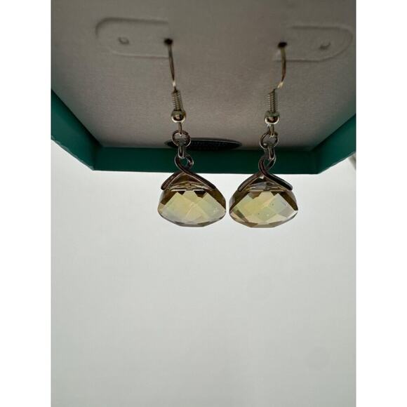 Swarovski New in Box Platinum Tone Crystal Dangle Drop Earrings - Picture 4 of 5